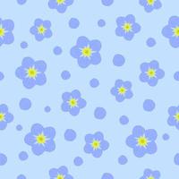 Forget-me-not flower, seamless pattern vector