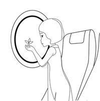 Black and white people travel by plane. Seats and porthole, joy and relaxation. Vector illustration.