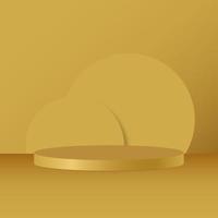 golden podium for luxury product display advertisement vector