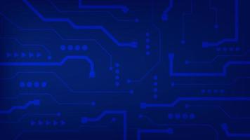 Hi tech digital circuit board. AI pad and electrical lines connected on blue lighting background. futuristic technology concept vector