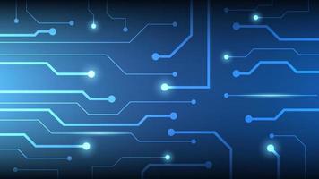 Hi tech digital circuit board. AI pad and electrical lines connected on blue lighting background. futuristic technology concept vector