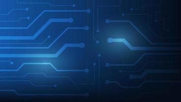 Hi tech digital circuit board. AI pad and electrical lines connected on blue lighting background. futuristic technology concept vector