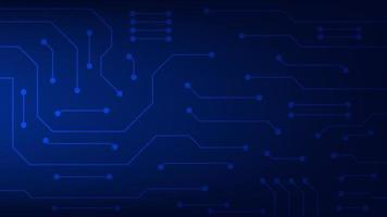 Hi tech digital circuit board. AI pad and electrical lines connected on blue lighting background. futuristic technology concept vector