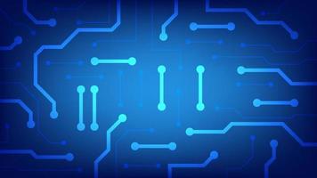 Hi tech digital circuit board. AI pad and electrical lines connected on blue lighting background. futuristic technology concept vector