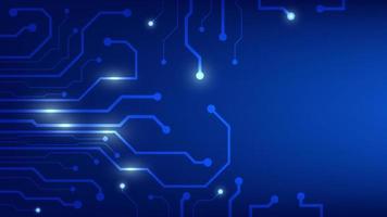 Hi tech digital circuit board. AI pad and electrical lines connected on blue lighting background. futuristic technology concept vector