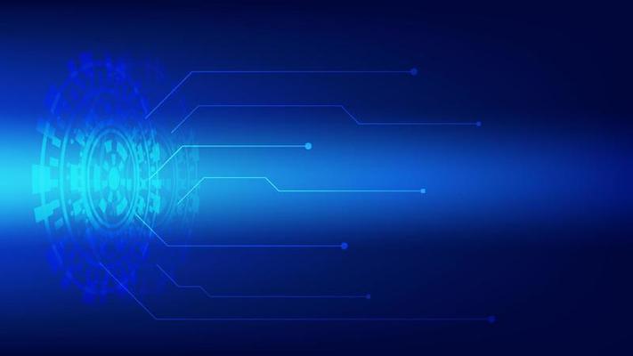 abstract futuristic innovation technology background concept. virtual glowing blue light Hi-tech circle digital HUD screen for modern graphic design
