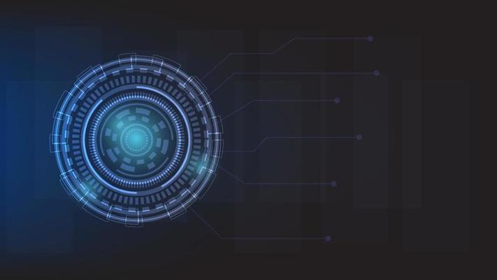 abstract futuristic technology background. virtual Hi-tech circle HUD screen with copy space