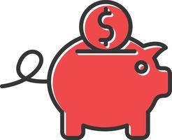 Piggy Bank Filled Icon vector