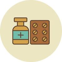 medicamento lleno retro vector