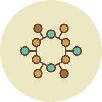 Atom Structure Filled Retro vector