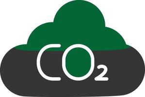 co2 glifo de dos colores vector