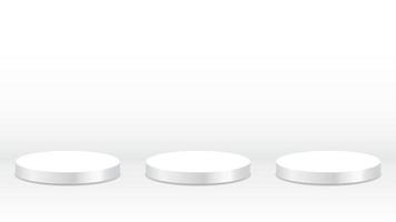 podio blanco en blanco sobre fondo blanco para publicidad de exhibición de productos y elemento de diseño gráfico vector