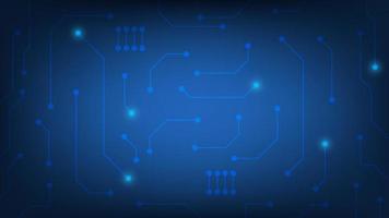 Hi tech digital circuit board. AI pad and electrical lines connected on blue lighting background. futuristic technology concept vector