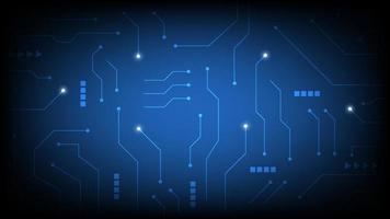 Hi-tech digital circuit board. futuristic AI pad and electrical lines connected on blue lighting background vector