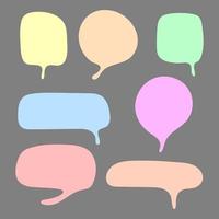 blank colorful speech bubbles set isolated on gray background for cartoon talks and chat vector