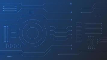 Hi-tech digital circuit board. futuristic AI pad and electrical lines connected on blue lighting background vector