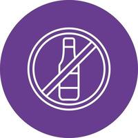 No Alcohol Line Circle Multicolor vector