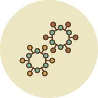 Molecule Structure Filled Retro vector