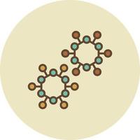 Molecule Structure Filled Retro vector