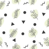 Green leaf leaves design element set Outline Random Gray Object Style illustration. vector