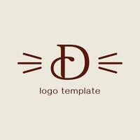 Design concept for pet barber shop or hairdresser.Vector logo template. Letter D vector