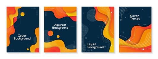 Trendy abstract square art templates with dynamic modern fluid. Suitable for social media vector