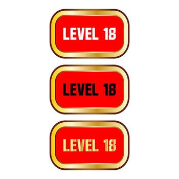 Level 18 sign in red color isolated on white background vector