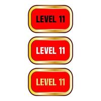 Level 11 sign in red color isolated on white background vector