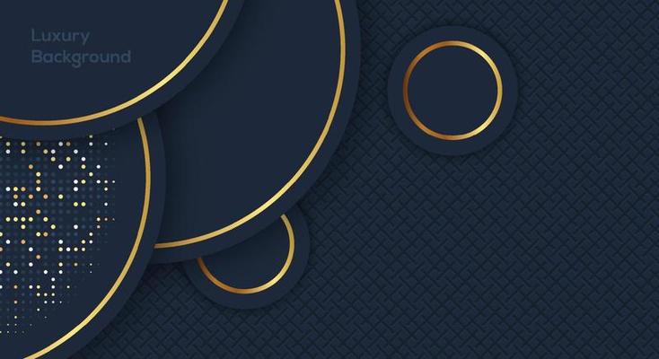 Luxury paper cut backgrounds with golden line and halftone gradients Vector illustration.
