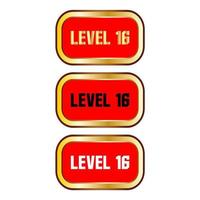 Level 16 sign in red color isolated on white background vector