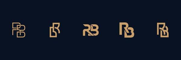 creative BR, RB letter logo vector design with three colors