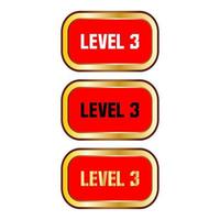 Level 3 sign in red color isolated on white background vector