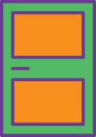 Door Line Filled Two Color vector