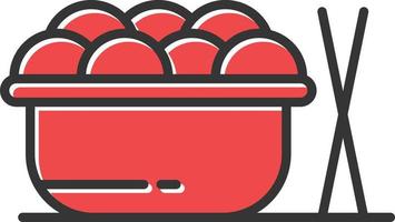 Asian Food Filled Retro vector