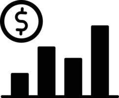 Bar Chart Glyph Icon vector