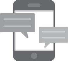 Mobile Chat Flat Greyscale vector
