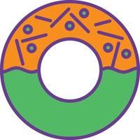 Donut Line Filled Two Color vector