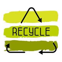 Ecological recycling symbols. environmental triangle symbol on three strokes background vector