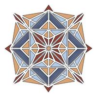 outline color geometric mandala element vector