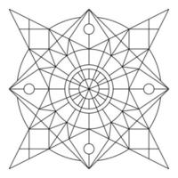 outline geometric mandala element vector