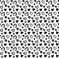 Semless hand drawn pattern with different hearts. Abstract childish texture for fabric, textile, apparel. Vector illustration