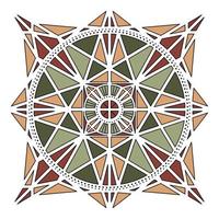 outline color geometric mandala element vector