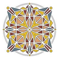 outline color geometric mandala element vector
