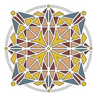 outline color geometric mandala element vector