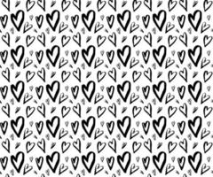 Semless hand drawn pattern with different hearts. Abstract childish texture for fabric, textile, apparel. Vector illustration