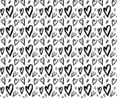 Semless hand drawn pattern with different hearts. Abstract childish texture for fabric, textile, apparel. Vector illustration