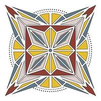 outline color geometric mandala element vector