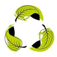 Ecological recycling symbols. environmental triangle symbol on three strokes background vector