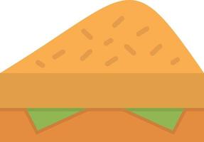 sándwich, plano, icono vector