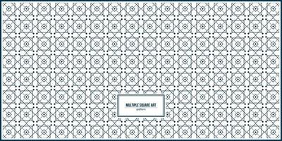 multiple square art pattern with dark color lines vector